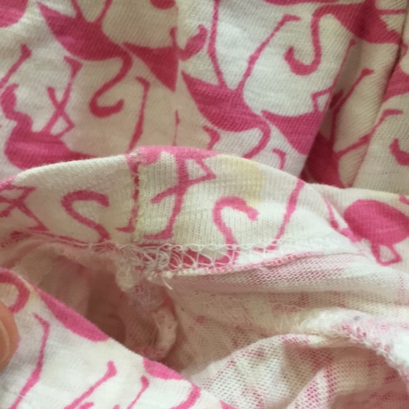🌞 3/15$ Lord & Taylor Pink and White Flamingo Tee - S - Picture 4 of 5